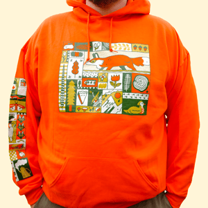 Autumnal Quilt Hoodie - ORANGE