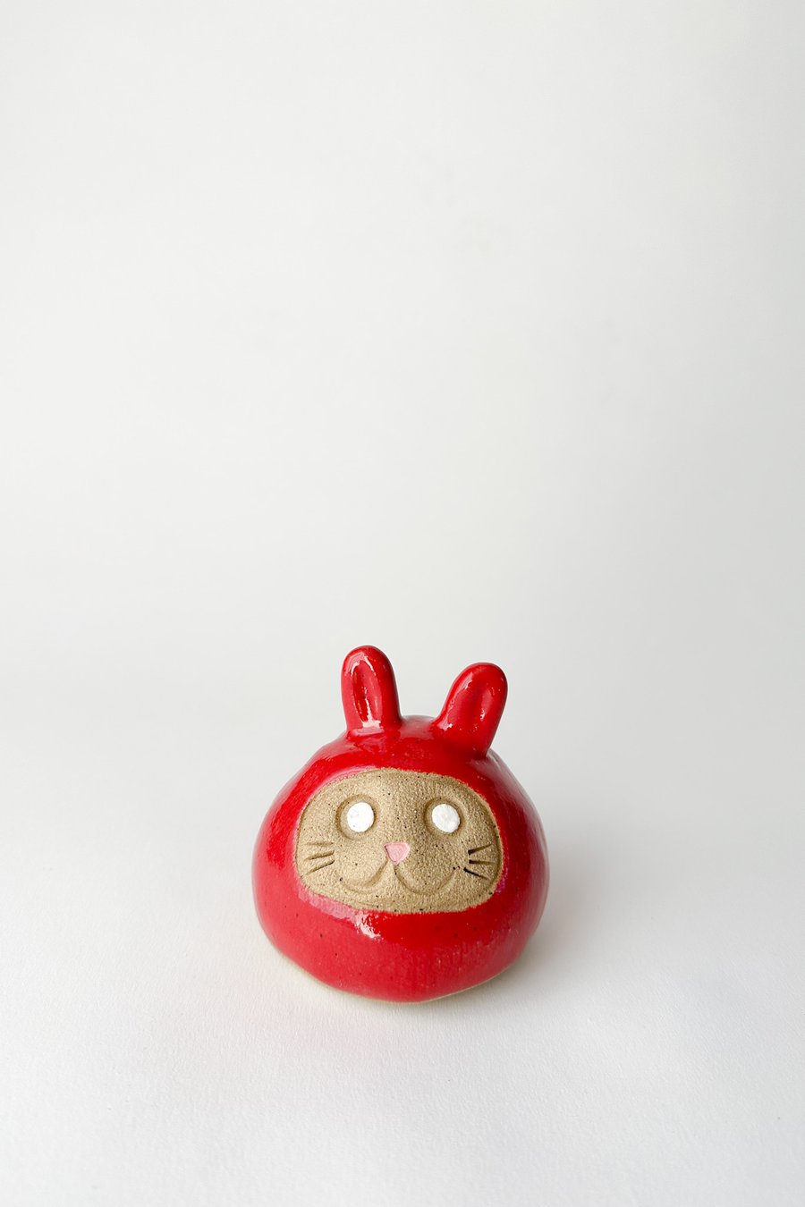 Image of Large Lunar New Year Bunny Daruma Wishing Doll - Gloss Red 