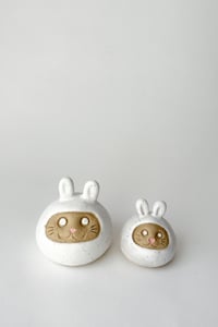 Image 2 of Lunar New Year Bunny Daruma Wishing doll - Matte Speckled White *ON SALE*