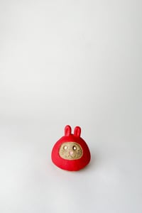 Image 1 of Lunar New Year Bunny Daruma Wishing doll - Red Speckled Matte *ON SALE*