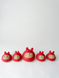 Image 5 of Lunar New Year Bunny Daruma Wishing doll - Red Speckled Matte *ON SALE*