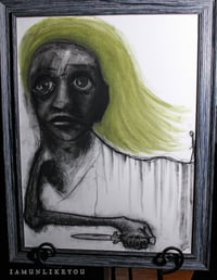 Image 1 of Protection for a Prior Self 18 x 24" [Original Charcoal & Pastel Drawing Framed]