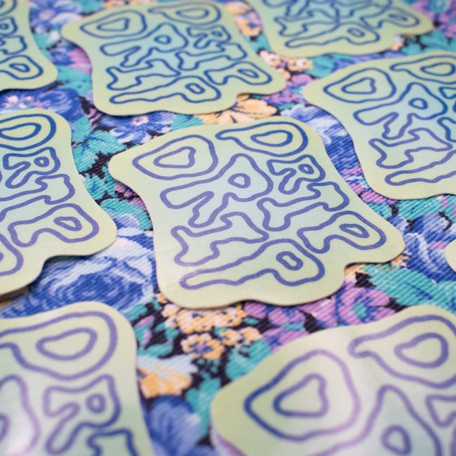 Drip Drip Green & Blue Glitter Sticker