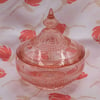 Pink Depression Glass Lidded Trinket Dish