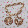 Gold Tone Paris France Chunky Charm Bracelet