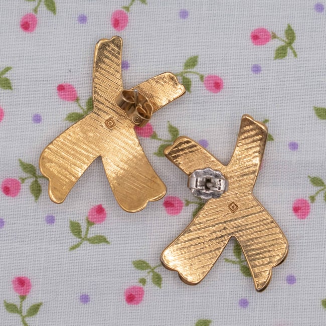 Gold Tone Criss Cross X Pierced Earrings