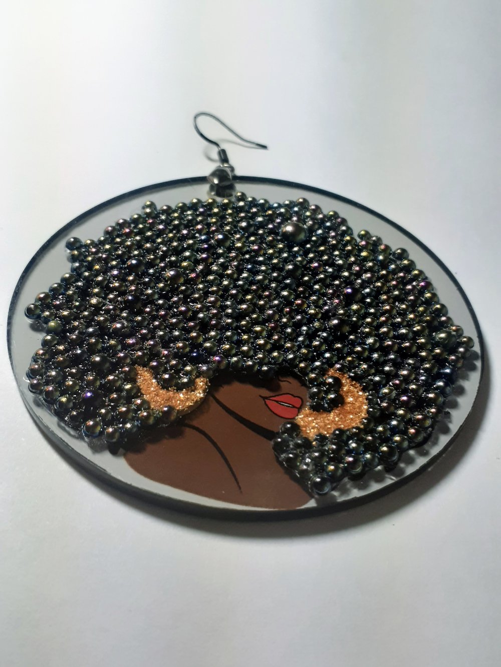 Image of Black Girls Rock Rhinestone Glitter Dangling Black Culture earrings