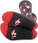 Image 3 of 🍄 Amanita Men's Mushroom Socks - Black, Red & White - One Size - Cotton Blend