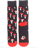 Image 4 of 🍄 Amanita Men's Mushroom Socks - Black, Red & White - One Size - Cotton Blend