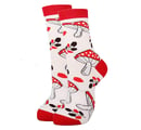 Image 2 of 🍄 Amanita Women's Mushroom Socks - Red & White - One Size - Cotton Blend