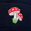 Image 4 of 🍄 Amanita Mushroom Stocking Cap / Beanie Hat - One Size - Black