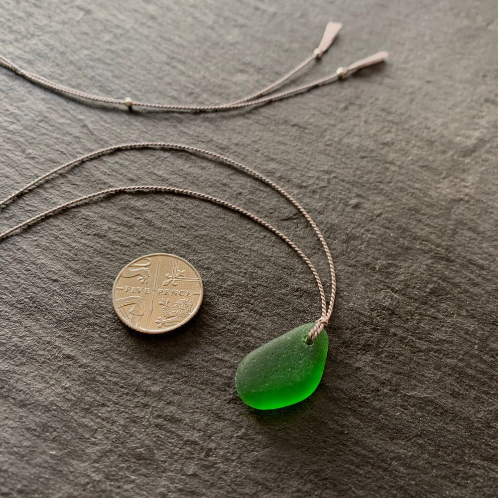 Image of Emerald green sea glass necklace - Sole Bay