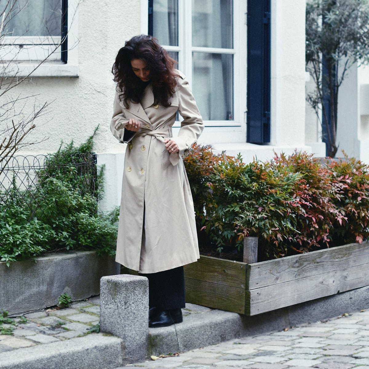 Vintage BURBERRY 1980's Camel Belted Nova Check Lined Trench