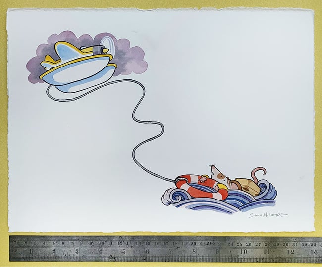 Otter Chaos original art: Fledermaus to the rescue