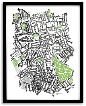 Image of East Dulwich SE22 & Peckham SE15- SE London Type Map