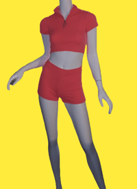 Image 1 of Stretch Crop Top and Shorts Set 