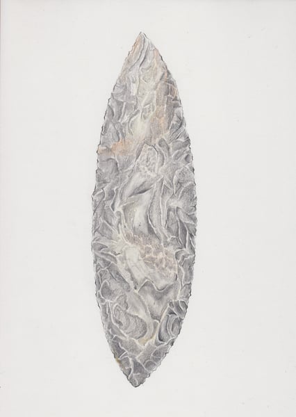 Image of Yorkshire Flint Tool, 2022. Original Drawing by Philippa Stewart