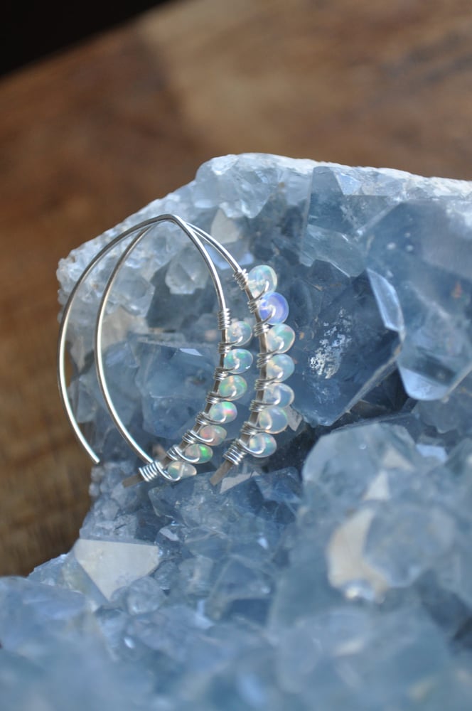 Image of Ethiopian Opal Swoops in Sterling Silver