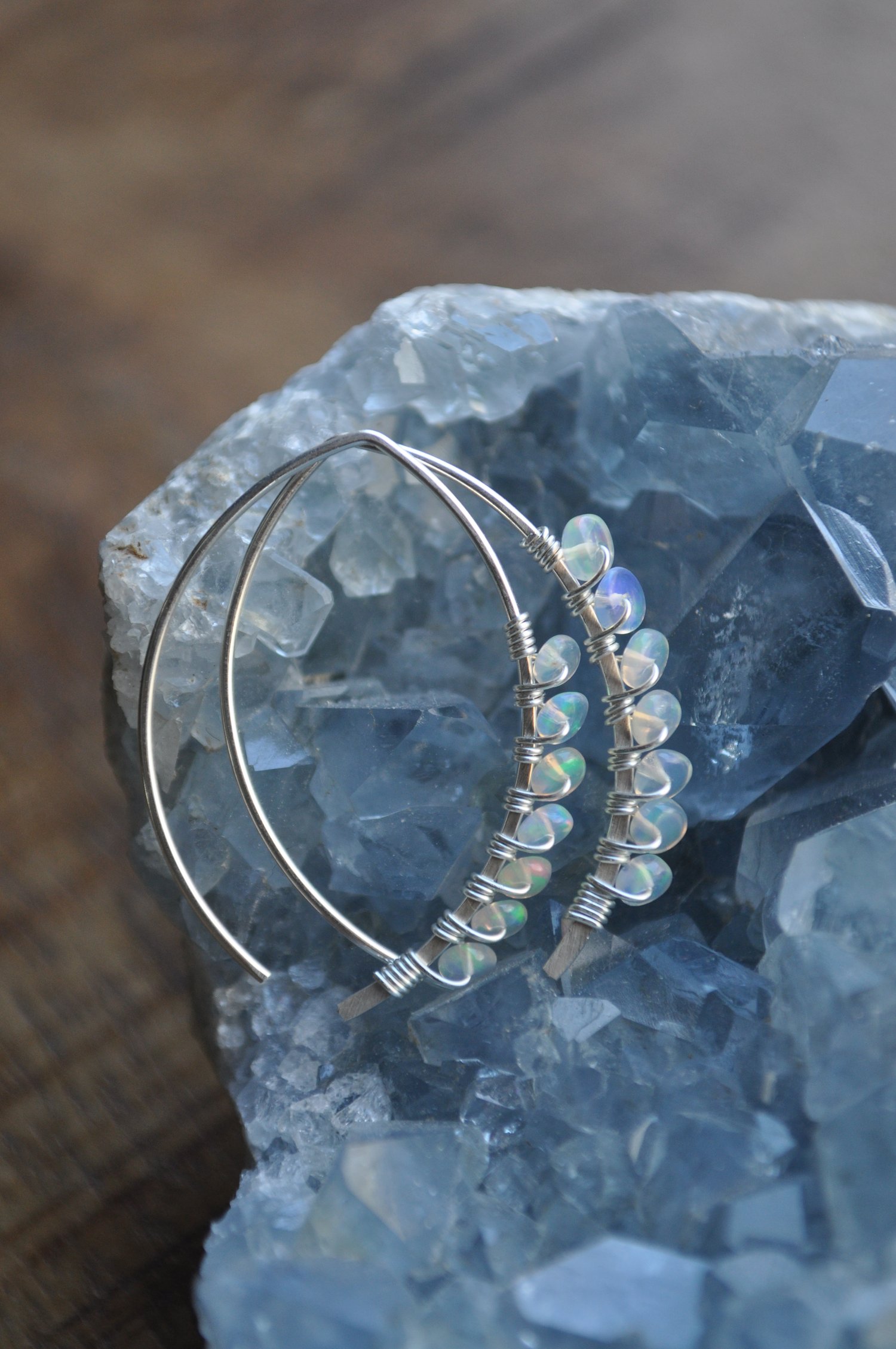 Image of Ethiopian Opal Swoops in Sterling Silver