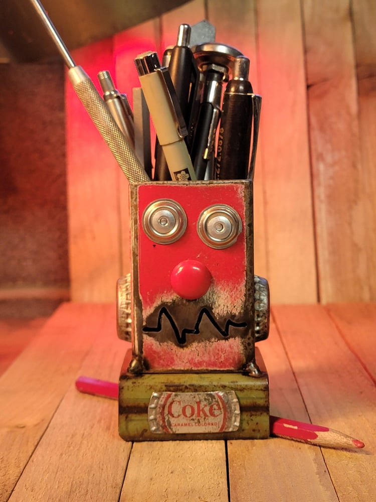 Image of Red Robot King Coke desk organizer