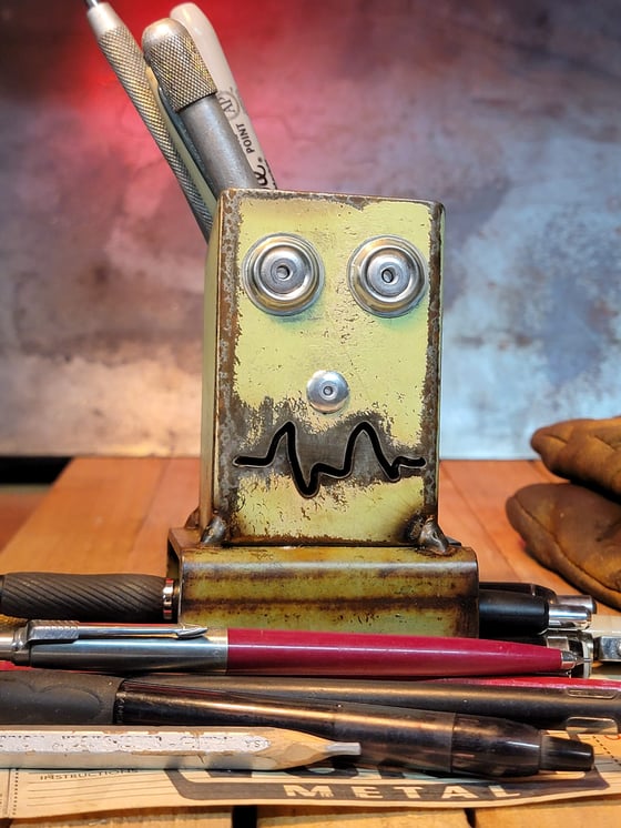 Image of Mint green Robot desk organizer