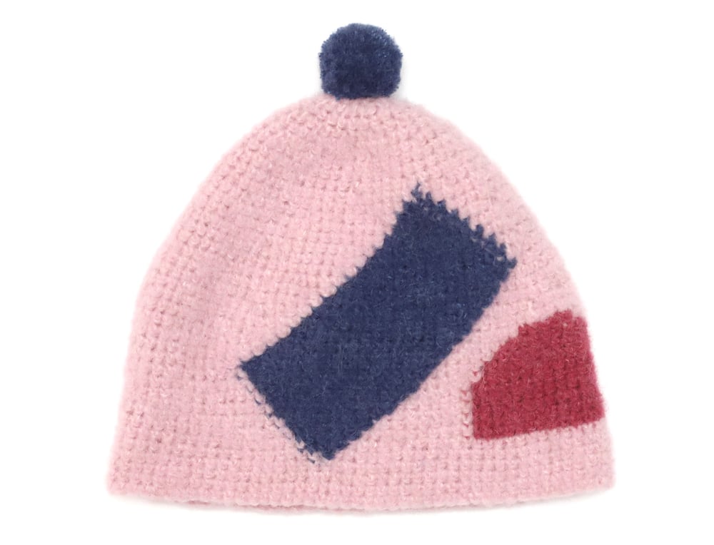 Image of PINK MOHAIR CAP WITH TWO SHAPES