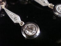 Image 2 of FRENCH EDWARDIAN 18CT YELLOW GOLD PLATINUM OLD CUT DIAMOND EARRINGS