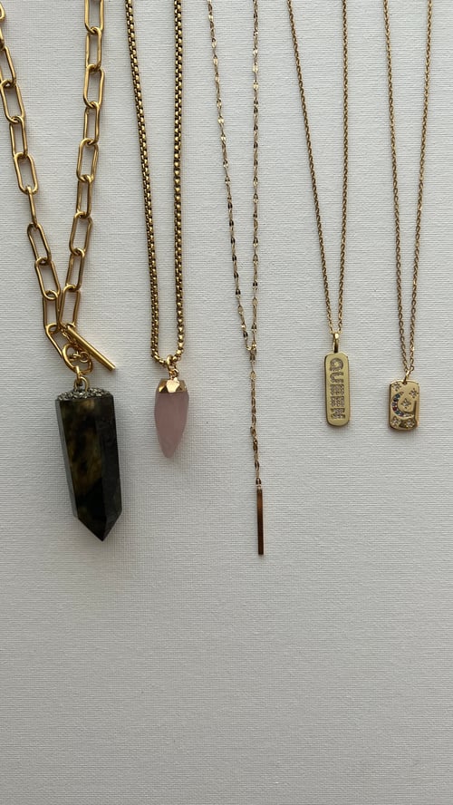 Image of LABRADORITE ROSE QUARTZ QUEEN BUNDLE • 