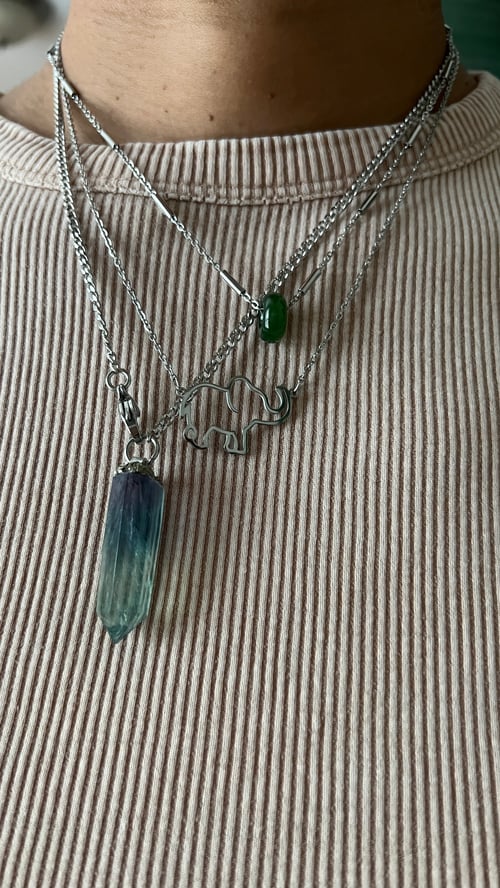 Image of KORA GARDEN • Fluorite & Jade Crystal Necklace Set