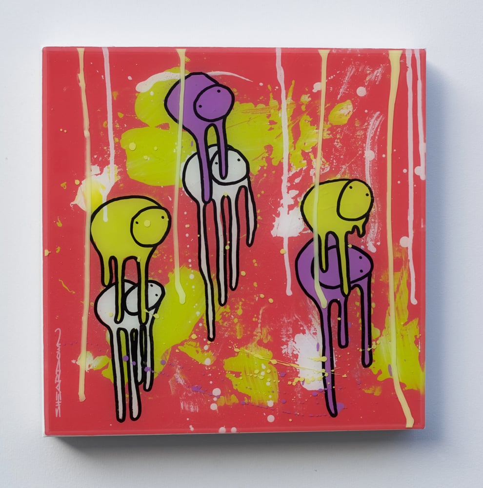 Image of RAINING COWS “Stuck Together” 12”X12”