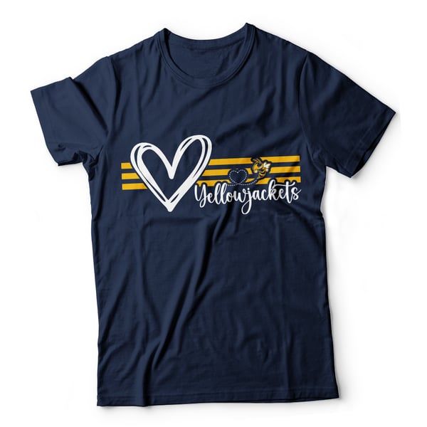Image of Memphis Yellowjackets Doodle Heart