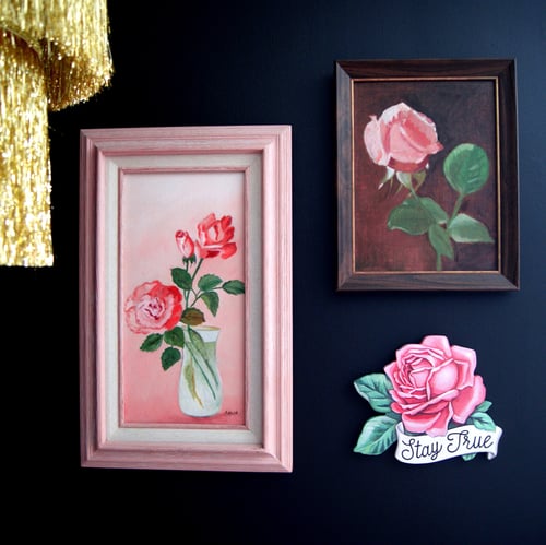 Image of Stay True Rose - wood plaque 