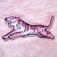 Image 3 of Pink Tiger - wood plaque 