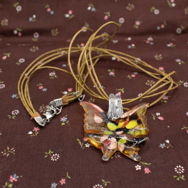 Art Glass Butterfly Necklace