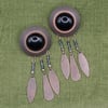 Southwestern Style Bronze Tone Beaded Dangle Pierced Earrings