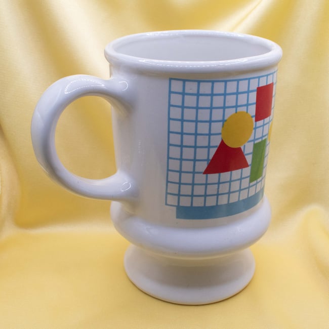 Geometric Grid Montreal Canada Footed Mug