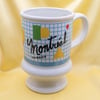 Geometric Grid Montreal Canada Footed Mug