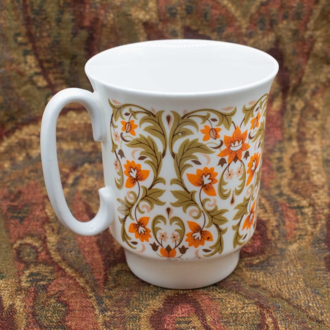 MCM Royal Windsor Edwardian Floral Fine Bone China Tea Cup 