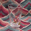 Swiss Hand-Painted Glass Floral Tall Shot Glass