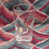 Swiss Hand-Painted Glass Floral Tall Shot Glass