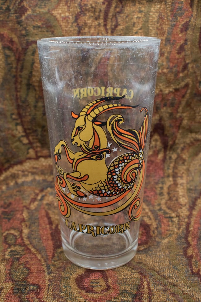 1976 Arby's Capricorn Zodiac Drinking Glass