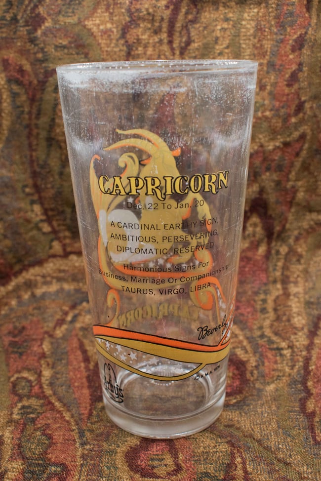 1976 Arby's Capricorn Zodiac Drinking Glass