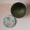 Rose Floral Lidded Metal Tin Canister