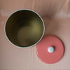 Himark Peaches n Creame Pink Cottagecore Cow Metal Tin Canister