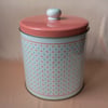 Himark Peaches n Creame Pink Cottagecore Cow Metal Tin Canister
