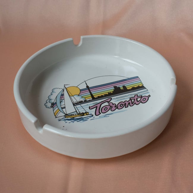 80's Style Toronto Canada Ceramic Souvenir Ashtray
