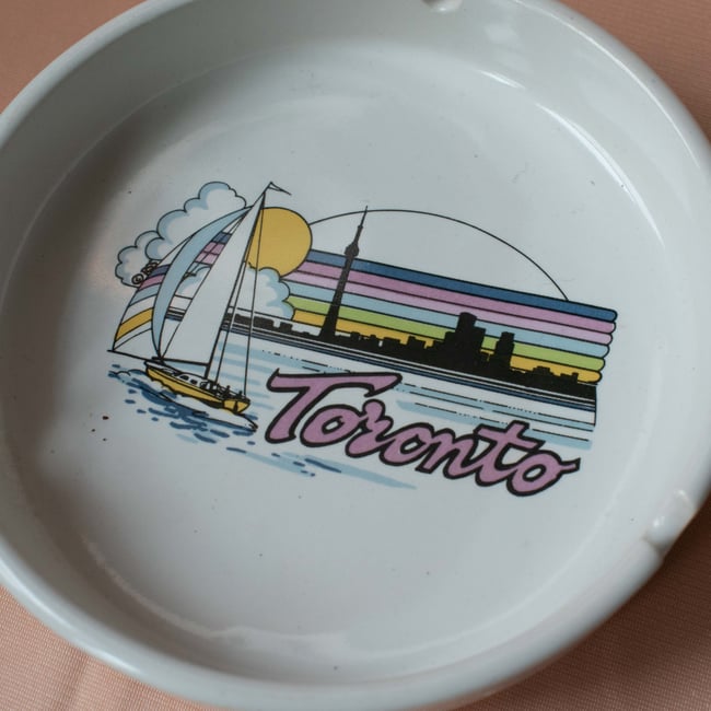 80's Style Toronto Canada Ceramic Souvenir Ashtray