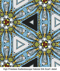 Image 3 of 'High Priestess Kaleidoscope' Long Habotai Silk Scarf