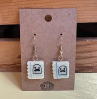 Image 1 of Glow in the Dark Shopping List Polymer Clay Earrings