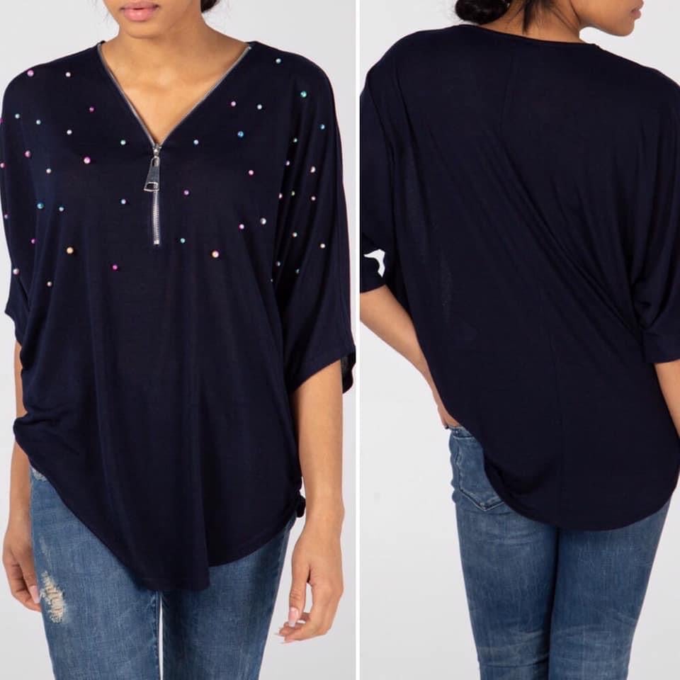 Image of Batwing Pearl Detail top 